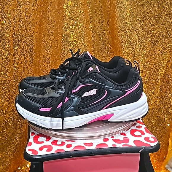 E Avia Black and Pink Leather Athletic Shoes (ABBA) Size 9.5 - Picture 3 of 8